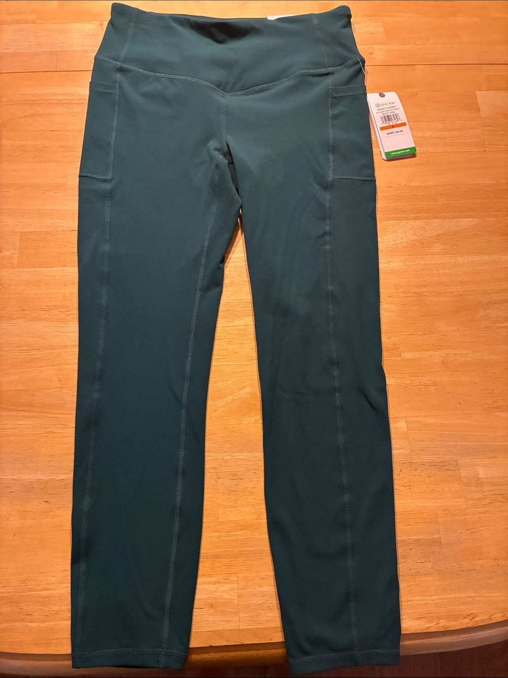 GAIAM Forest Green High-Rise Leggings with Side Pockets